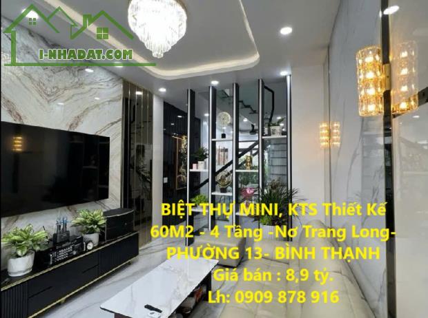 BIỆT THỰ MINI, KTS Thiết Kế  60M2 - 4 Tầng -Nơ Trang Long-PHƯỜNG 13- BÌNH THẠNH - 4