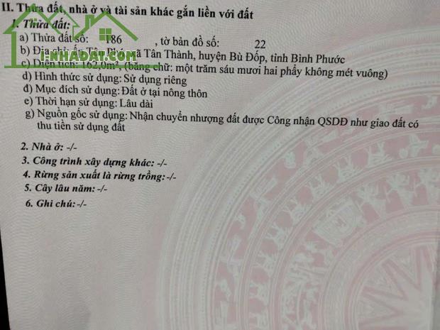 Chính Chủ Cần Bán Lô Đất Vị Trí Đắc Địa Tại  Xã Tân Thành, Huyện Bù Đốp, Bình Phước - 2