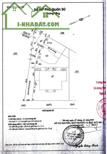 VUA MẶT PHỐ - Bán nhà Mặt Phố QUÁN SỨ giá 135 tỷ, dt 375m2 - MT 4m.