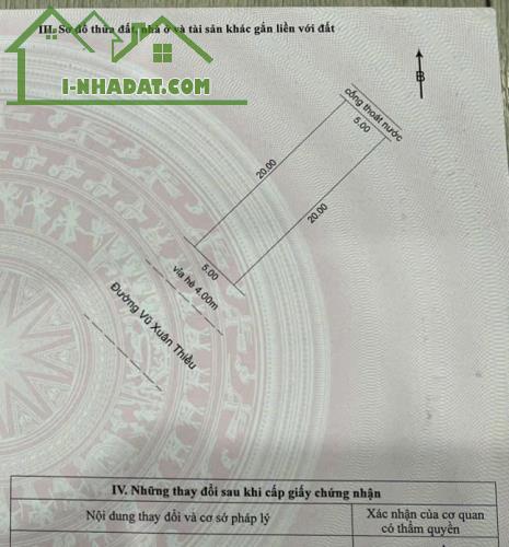 Bán lô đất đường Vũ Xuân Thiều, sát lô góc Vũ Đình Liên DT 100m2 giá 4ty2