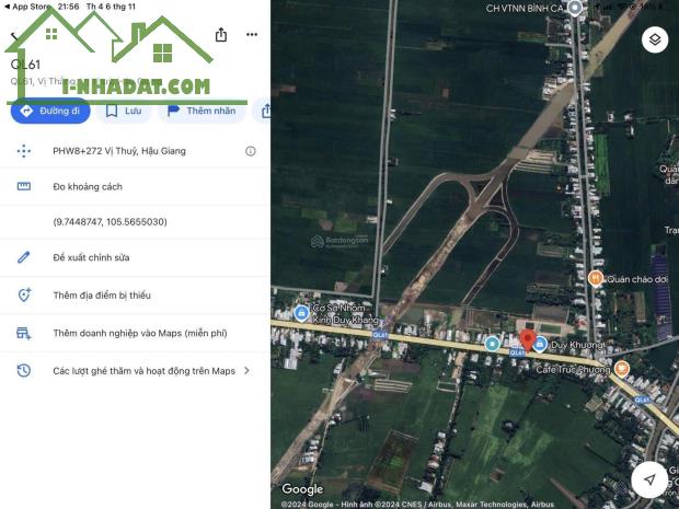 Đất thổ cư đẹp mặt tiền QL61 Hậu Giang gần ngay nút giao cao tốc Cần Thơ - Cà Mau