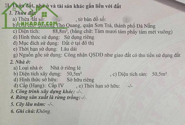 Bán nhà C4 kiệt OTO Bình Than, Sơn Trà. - 1