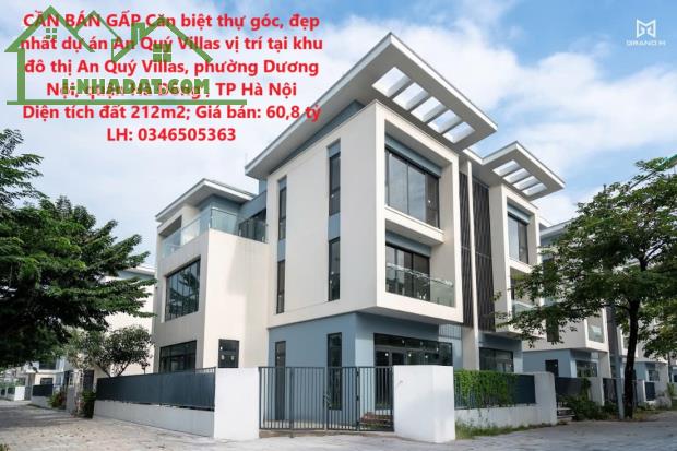 CẦN BÁN GẤP Căn biệt thự góc, đẹp nhất dự án An Quý Villas vị trí tại quận Hà Đông , Hà - 2