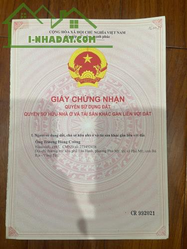 Bán đất nền sổ đỏ, đường nhánh QL51, cách QL51 chỉ 200m, cách đường S 50m. - 2