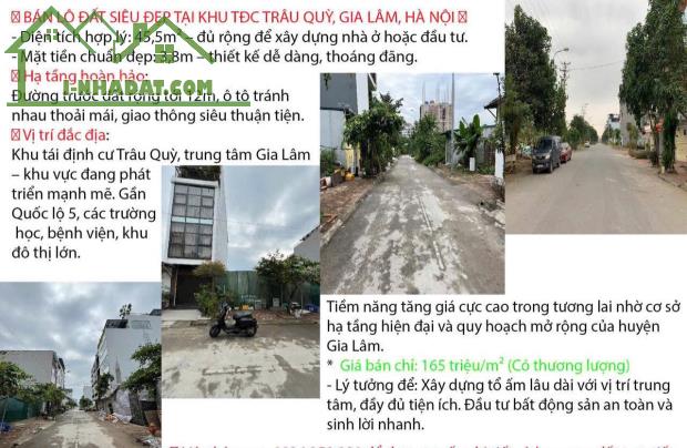 Siêu hiếm, Bán đất Trâu Quỳ Gia Lâm - 46m - ô tô tránh - vỉa hè.