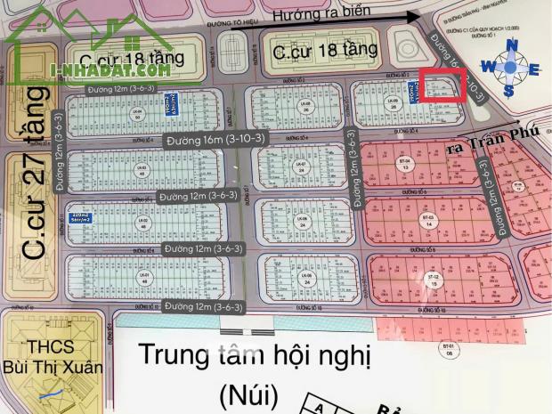 Bán đất sổ hồng KĐT Mipeco Nha Trang, DT 135m2, Đông Bắc, cách biển 500m, giá 73tr/m - 1