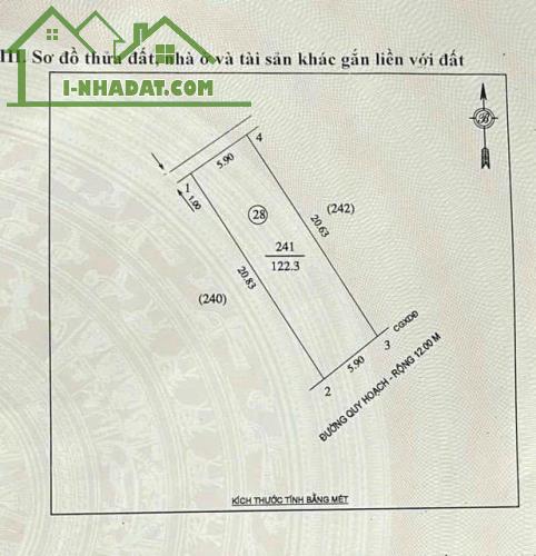 Bán lô 122m2 Đất mặt đường Nguyễn Trọng Phiệt - Hà Huy Tập