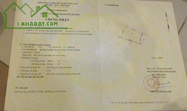 Cần bán lô đất với diện tích 4838.6 m²  ở xã Tân An Hội huyện Củ Chi -TPHCM - 3