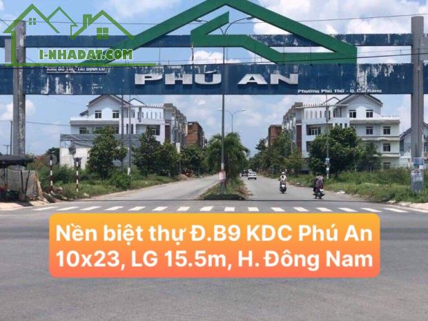 Nền biệt thự 230m2 hướng Đông Nam, đường B9 KDC Phú An, Cái Răng, Cần Thơ