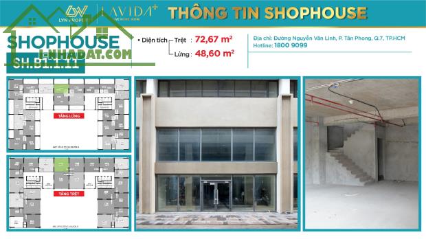Cho thuê shophouse dự án Lavida Plus mặt tiền Nguyễn Văn Linh & Nguyễn Hữu Thọ Quận 7 - 1