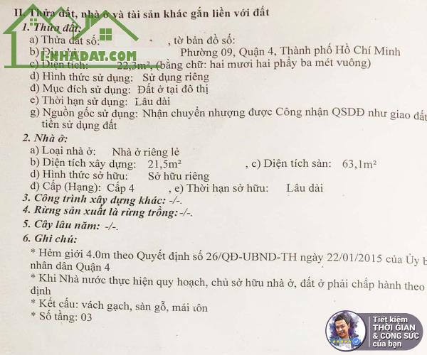 BÁN NHÀ NÁT ĐƯỜNG 20 THƯỚC. 22.3M2. 3MX7.1M. HẺM THÔNG 4M. SÁT CẦU CALMETTE - 1