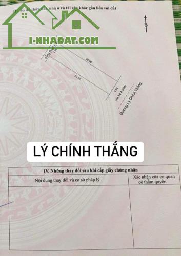 BÁN ĐẤT MẶT TIỀN ĐƯỜNG LÝ CHÍNH THẮNG-HOÀ MINH-LIÊN CHIỂU