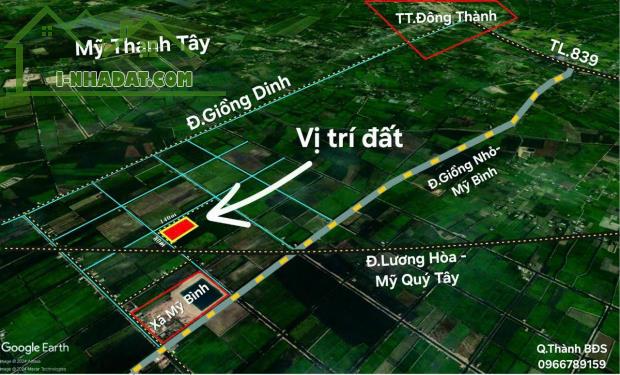 1,1 hecta đất lúa 2 mặt tiền view kênh ở Bình Mỹ , Đức Huệ , Long An giá 3 tỷ 200 triệu - 2