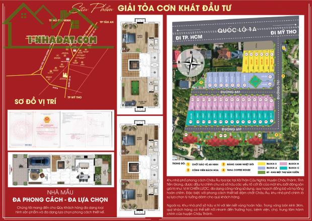 Đất thổ cư khu nhà phố thiết kế Châu Âu,mặt tiền QL1A