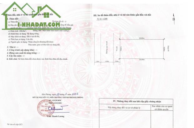Bán 2 lô đất biệt thự DT 360 M TDC Nam Hải Hải An