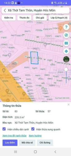 HÓC MÔN, BÁN LÔ ĐẤT TÔ KÝ, DT 12*17M THỔ CƯ 219M2 - 2