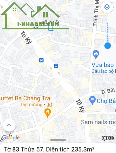 HÓC MÔN, BÁN LÔ ĐẤT TÔ KÝ, DT 12*17M THỔ CƯ 219M2 - 1