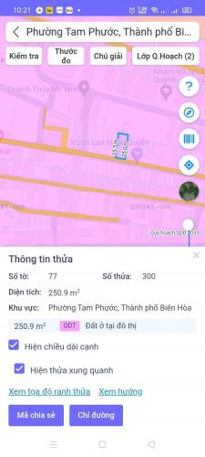 Cần bán đất chính chủ quy hoạch thổ cư Tam Phước- TP.Biên Hoà.