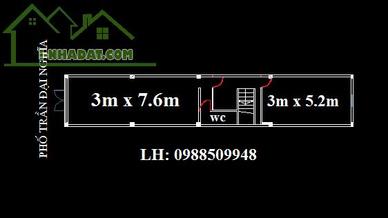 Cho thuê tầng 1 mặt phố Trần Đại Nghĩa, Ph. Bách Khoa, Q. Hai Bà Trưng, Hà Nội (50M2) - 1