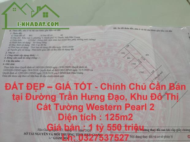 ĐẤT ĐẸP – GIÁ TỐT - Chính Chủ Cần Bán tại Đường Trần Hưng Đạo, Phường 5, Vị Thanh, Hậu - 4