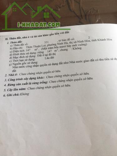 Bán đất vuông vắn mặt tiền Bến Đò Phường Ninh Hà Ninh Hòa 0985451850 - 1