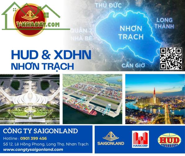 Đất nền sổ sẵn dự án Hud và XDHN có đáng để đầu tư ? - Liên hệ ngay Saigonland Nhơn Trạch