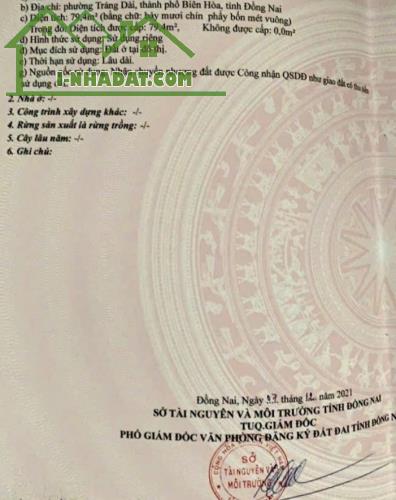 BÁN 2 LÔ ĐẤT TRẢNG DÀI, SỔ HỒNG RIÊNG THỔ CƯ, ĐƯỜNG OTO GẦN VÒNG XOAY TÂN PHONG - 4
