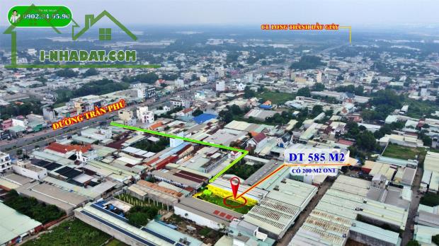 Cần Bán thửa đất Nhơn Trạch 585m2 có sẵn 200m2 Thổ Cư nằm sau đường Trần Phú Bến Cam xã - 1