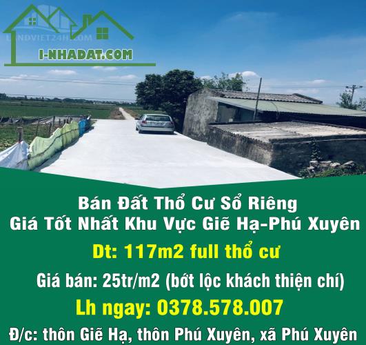 Chính Chủ Bán Đất Thổ Cư Sổ Riêng Giá Tốt Nhất Khu Vực Giẽ Hạ-Phú Xuyên - 3