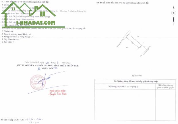 Bán đất 70m2, KQH Hương Sơ – Nguyễn Văn Linh, KV7, TP Huế, giá chỉ 1,59 tỷ, đã có sổ - 3