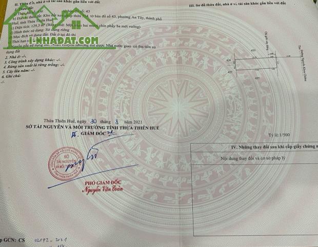 Bán đất 129,3m2 mặt tiền đường Nguyễn Khoa Chiêm rộng 26m, Phường An Tây, TP Huế - 4