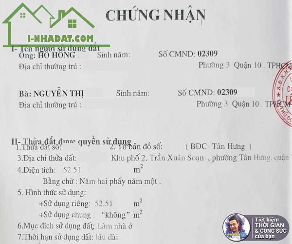 BÁN NHÀ TRẦN XUÂN SOẠN. 53M2. 4.6MX 11.5M.HẺM 3M.CÁCH LOTTE MART 500M. KHÔNG BỊ QUY HOẠCH - 3