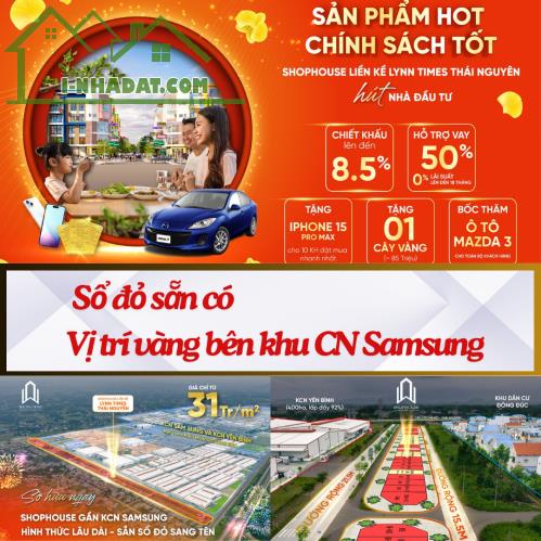 2 TỈ SỞ HỮU NGAY SHOP HOUSE ĐỐI DIỆN KHU CÔNG NGHIỆP YÊN BINH SAM SUNG 150.000 CÔNG NHÂN - 1