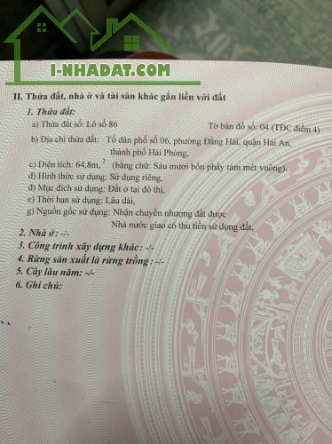 CHÍNH CHỦ CẦN BÁN ĐẤT TÁI ĐỊNH CƯ MAI TRUNG THỨ -  QUẬN HẢI AN - TP HẢI PHÒNG