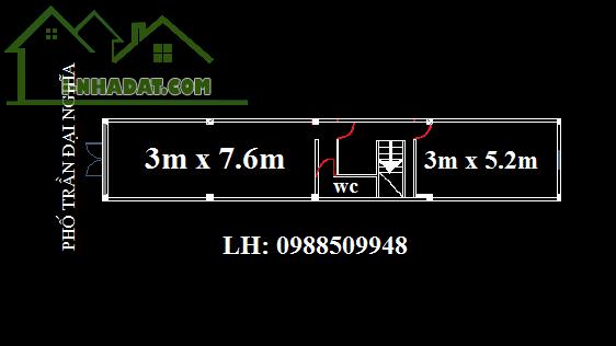 Cho thuê tầng 1 mặt phố Trần Đại Nghĩa, Ph. Bách Khoa, Q. Hai Bà Trưng, Hà Nội (50M2) - 1