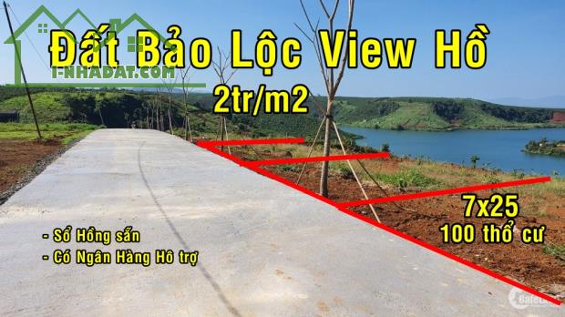 Đất Nghỉ Dưỡng Bảo Lộc View Hồ Siêu Đẹp, 200m2 100m thổ cư