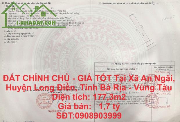 ĐẤT CHÍNH CHỦ - GIÁ TỐT Tại Xã An Ngãi, Huyện Long Điền, Tỉnh Bà Rịa - Vũng Tàu - 3