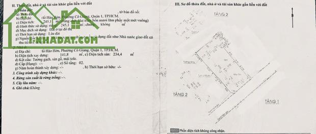 Bán lô đất, Hồ Hảo Hơn, gần Trần Hưng Đạo, Bùi Viện, Quận 1, DT: 11x23m, giá 46 tỷ.