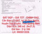 ĐẤT ĐẸP – GIÁ TỐT - CHÍNH CHỦ Cần Bán LÔ ĐẤT  tại Xã Duy Nghĩa, Huyện Duy Xuyên, Tỉnh