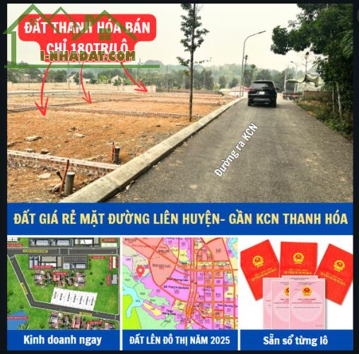 CHÍNH CHỦ BÁN LÔ ĐẤT SẴN SỔ ĐỎ ĐƯỜNG 8M GIÁP KHU CÔNG NGHIỆP GIÁ 180 TRIỆU - 2