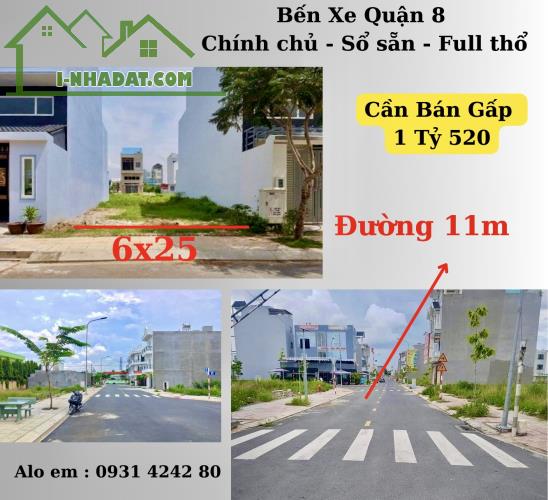 Em cần bán lô đất đường Bùi Minh Trực - Sổ sẵn - liên hệ dùm em 0931 4242 89 - 3