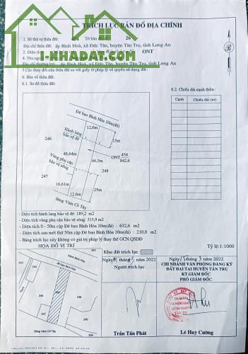 Bán gấp lô đất thổ có nhà mặt tiền sông Vàm Cỏ Tây giá 2,6 tỷ - 2