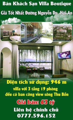 Bán Khách Sạn Villa Boutique Giá Tốt Nhất Đường Nguyễn Du -Hội An