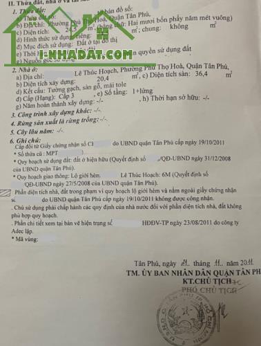 Phan Thị Hành, 4❌8m💰2ty7 hẻm trước nhà 3m - 3