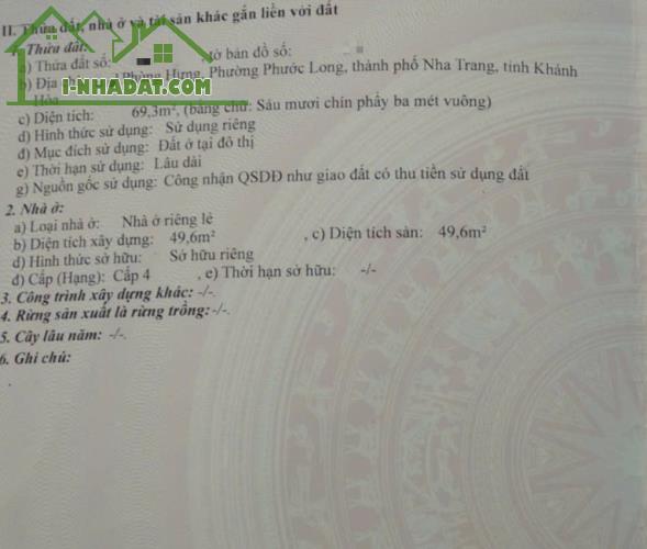 Bán nhà hẻm Dã Tượng , 2 mặt hẻm gần biển, dt 69m2, giá bán nhanh chỉ 2 tỷ 700 triệu - 1