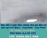 Bán đất hai mặt tiền chính chủ giá đầu tư (gần ngã tư 67 QL51) – Long Phước – Long Thành