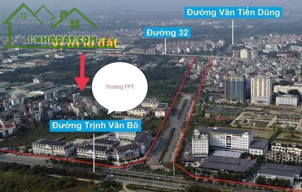 Nhượng 2 lô đất 60m2 đường Trịnh Văn Bô đối diện trường FPT - 1