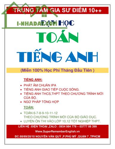 CHƯƠNG TRÌNH TIẾNG ANH CHO BÉ DỊP HÈ