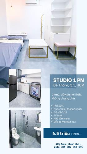 Cho Thuê STUDIO 1PN Ở Đề Thám Quận 1 - 1