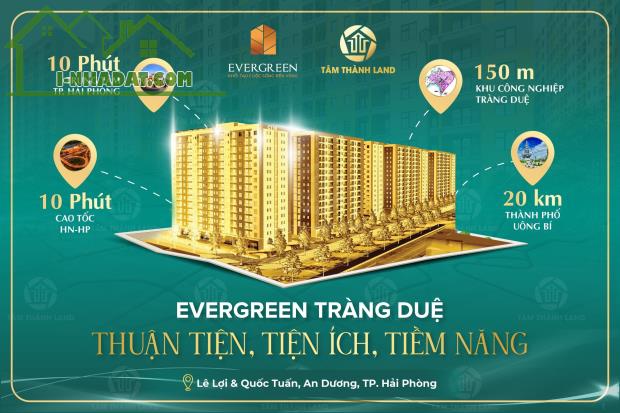 Dự án Evergreen Tràng Duệ có vị trí nằm tại trung tâm khu đô thị KĐT Seoul Ecohome Tràng